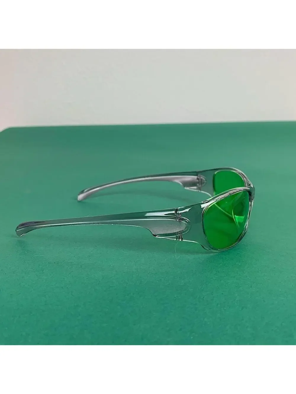 Vintage Y2K Style Cyber Futuristic Green Lenses sunglasses. Unisex